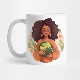 Black Girl Cottage Core, African Mother Earth Day Mug